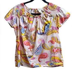 Crewcuts by J.Crew Girls Pink Combo Paisley Print Top‎ Sz 14